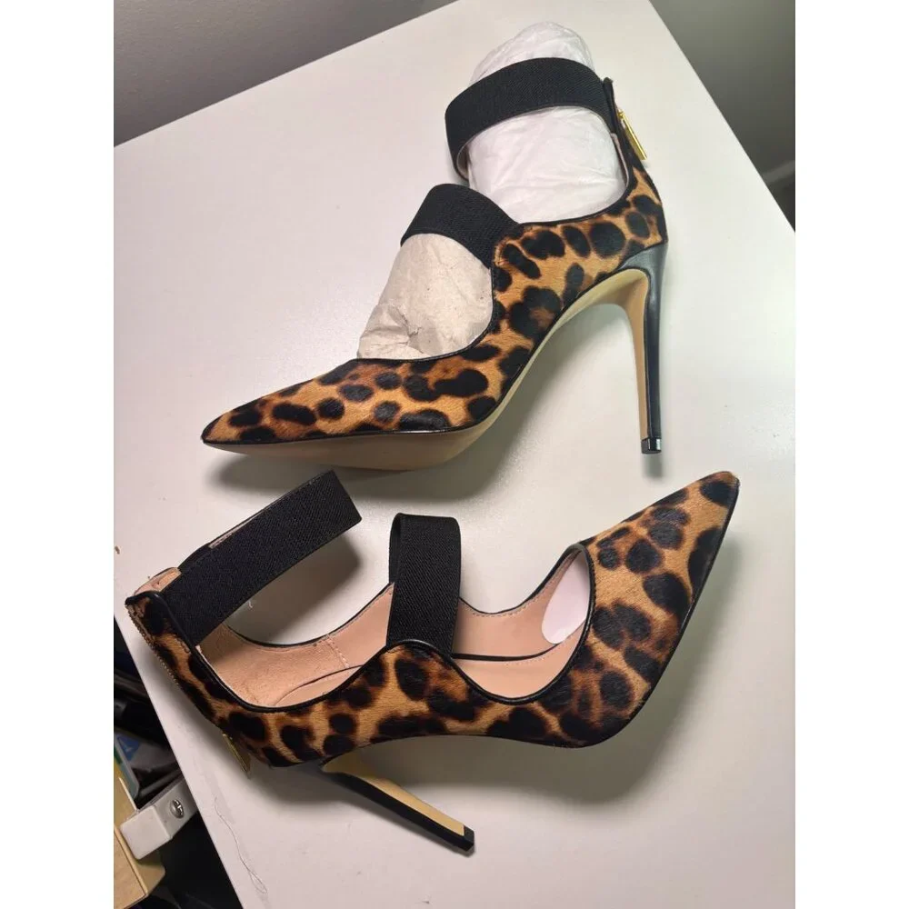 Rachel Zoe 'Jade' Leopard Print Calf Hair Stiletto Heels - Size 6 NIB - Picture 3 of 15